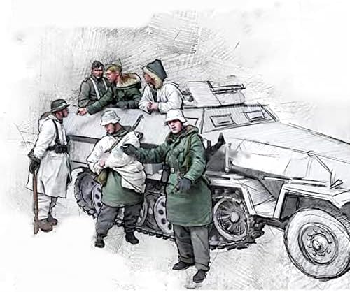PANGCHENG 1/35 Gyanta modelleket Ábra Miniatűr GK színtelen egyéni Összeállított (6 Katonák Nélkül Tartályok)