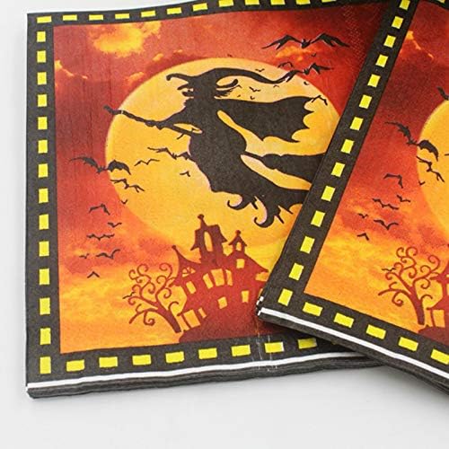 100 Csomag Halloween Stílus Papír Szalvéták Tök Nyomtatás Koktél Szalvéta 2 Rétegű Ebéd Szalvéta Eldobható