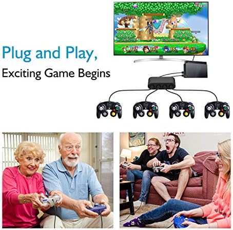 MoKo Játék Kocka Vezérlő Adapter Kapcsoló, 3 az 1-ben GC Vezérlő Adapter, 4 Port Nintendo Kapcsoló, WiiU,