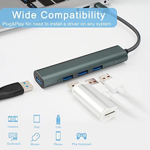 USB-C Hub 4-az-1 - Ultra Vékony Hordozható Adatok Bővítő Fokozott Kapcsolatok, Mind Az Eszközök - Maradjon
