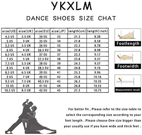 YKXLM Női &Lányok Tánc Cipő Gyakorlat Bálterem Latin Salsa Buli Tango Esküvői Teljesítmény Cipő,Modell