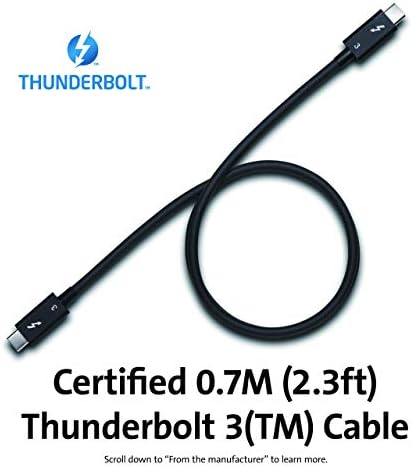 Kensington 0,7 M (2.3 ft) Thunderbolt Kábel 3 – 40Gbps – 100W PD – Hitelesített TB3 – USB-C Kompatibilis
