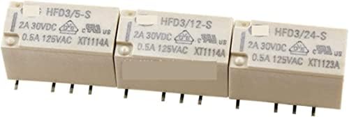 FORGUN Relé 20DB/Sok Relék HFD3-5V 12V 24V-S 0.5A125VAC Két Konverziók 8Pin (Méret : HFD3-5-S)
