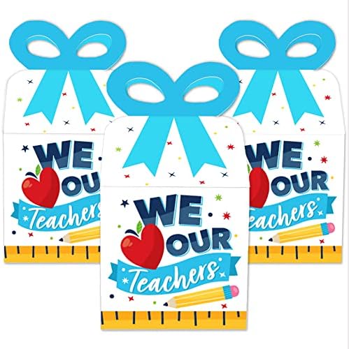 Nagy Dot a Boldogság Köszönöm a Tanárok - Tér Szívességet Ajándék Dobozok - a tanárok Íj Doboz - 12