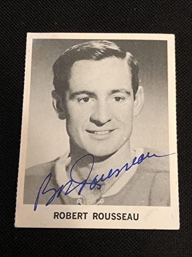 Bobby Rousseau 1965-66 Coca Cola Aláírt Dedikált Kártya Montreal Canadiens - Jégkorong Asztalon Dedikált