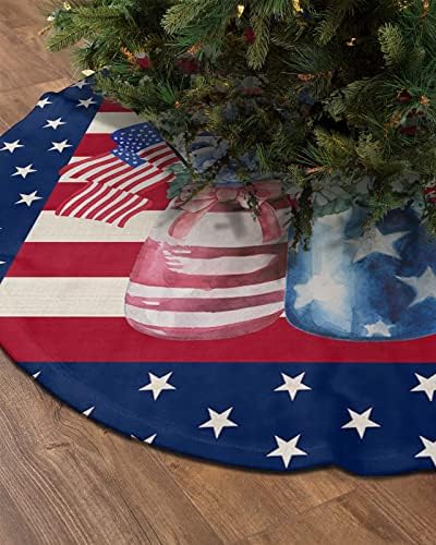 Amerikai Zászló 48 Hüvelyk Puha karácsonyfa Szoknya - Boldog Karácsonyt Jel Fa Díszek - Kényelmes karácsonyfa