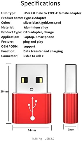 BoxWave Adapter Kompatibilis a Barnes & Noble Nook GlowLight 4e - USB-C PortChanger (5 Csomag), USB C-Típusú
