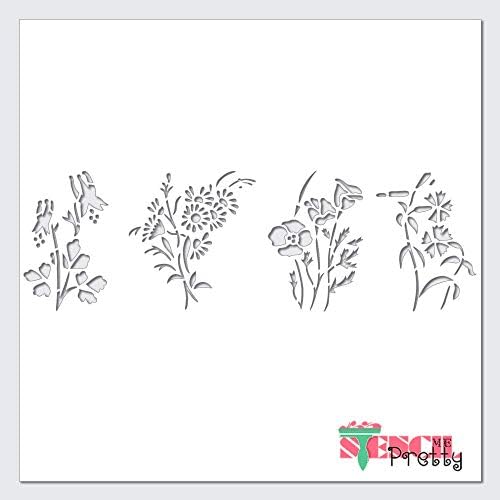 Sablon - Virágok Stencil - Columbine Magnolia Daisy Petunia DIY Ravaszkodó Legjobb Vinil Nagy Stencil