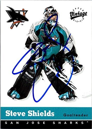 Autogramot Raktár 651935 Steve Pajzsok Dedikált Jégkorong Kártya - San Jose Sharks FT - 2000 Felső szint