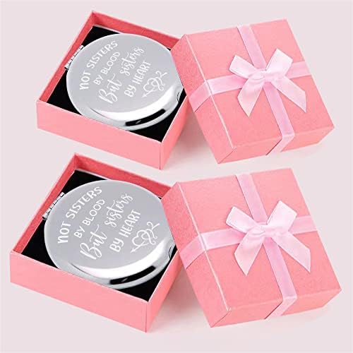 Tuklye 2 Db Nővérek által Szív Kompakt Smink Tükör - Születésnapi Ajándékok Nőknek, Valentin Nap, Ballagás