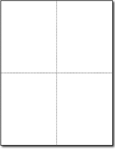 65lb Fehér Nyomtatható Képeslapok - Üres Papír Képeslap - 4 Perforált per Sheet - a Tintasugaras/Lézer