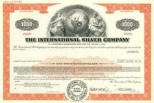 Nemzetközi Ezüst Co. - $1,000 - Bond