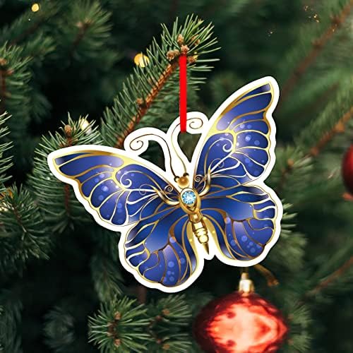 FaCraft Pillangó Karácsonyi Díszek,3 Lila Pillangó karácsonyfadísz,Pillangó Karácsonyi Ünnep, Ajándék