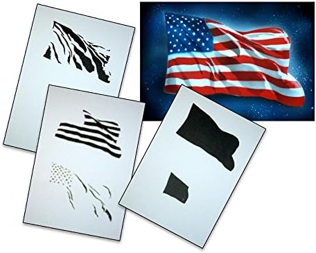 UMR-Design-077 USA Zászló, Airbrush Sablon Sablon lépésről Lépésre Méret M