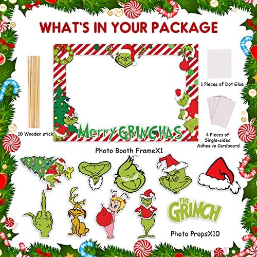 Grincs a Karácsonyi Dekorációk, Karácsonyi Fotó Kellékek 10pc - Boldog Grinchmas Játékok Képkeret Gyerekek