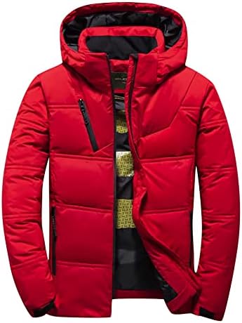 ADSSDQ Plus Size Hosszú Ujjú Puffer Kabát Férfi Szép Téli Strand Kapucnis felső Zseb Gömbhal Kabát Kényelmes