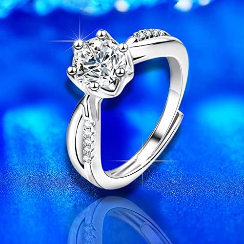 Állítható Gyűrű Nyitó Eljegyzési Kerek Vágott Zircons Nők Esküvői Gyűrű, Ékszerek, Gyűrűk, Nő Gyűrűk Gyermekek