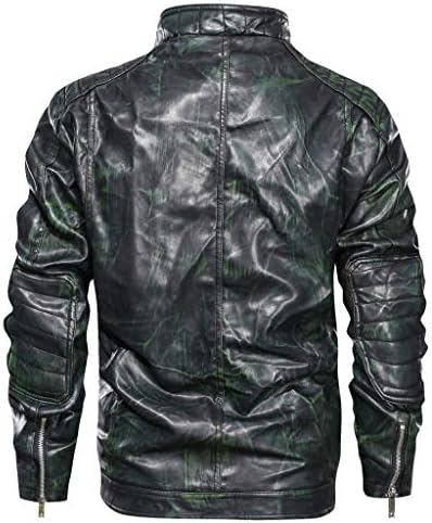 VEZAD Bolt Férfiak fold Bőr Őszi&Téli Kabát Motoros Motoros Cipzár Outwear Meleg Kabát