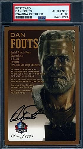 Dan Fouts PSA DNS Aláírt Hall of Fame Bronz Mellszobor, Képeslap Autogram - NFL-Vágott Aláírás