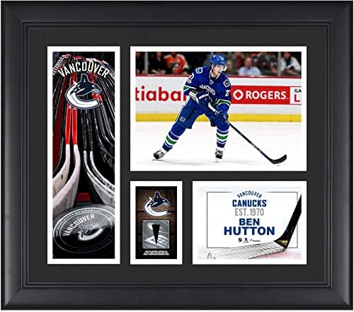 Ben Hutton Vancouver Canucks Keretes 15 x 17 Játékos Kollázs egy Darab Játék-Puck - NHL Játékos Plakkok,