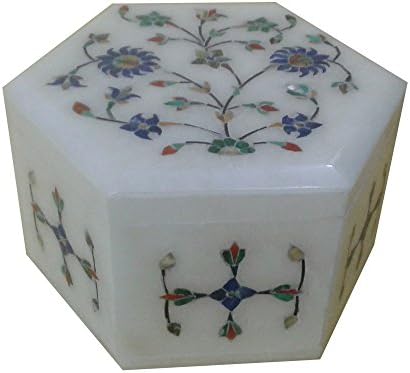 craftslook ékszeres doboz, márvány inlay dobozok, kézzel készült pietra dura antik kő intarziás művészet,