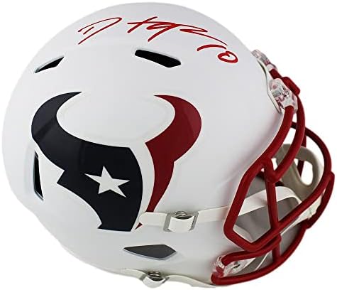 DeAndre Hopkins Aláírt Houston Texans Sebesség Teljes Méret Fehér Matt NFL Sisak - Dedikált NFL Sisak