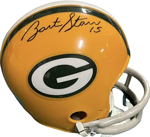 Bart Starr Dedikált Green Bay Packers Mini Sisak (Szerelt) - Dedikált NFL Sisak