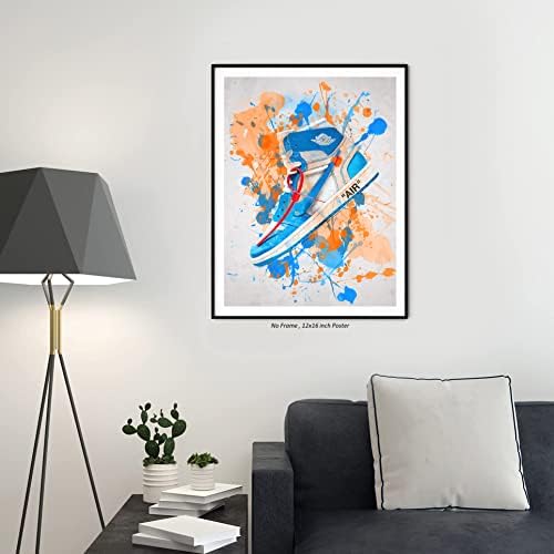 Hypebeast Kék Cipő Air Poszter – (12x16 Hüvelyk) keret nélküli – AJ Wall art, Hypebeast Szoba Dekoráció,