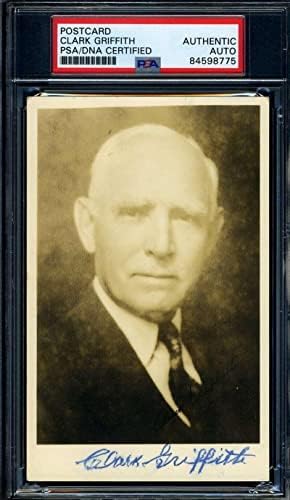 Clark Griffith PSA DNS-Cert Aláírt Vintage Fotó, Képeslap Autogram - MLB Vágott Aláírás