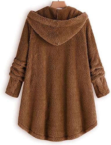 Szülinapi Kapucnis Női Hosszú Ujjú Új Év Plus Size Vintage Gombok Pullovers Kényelmes Fuzzy Egyszínű