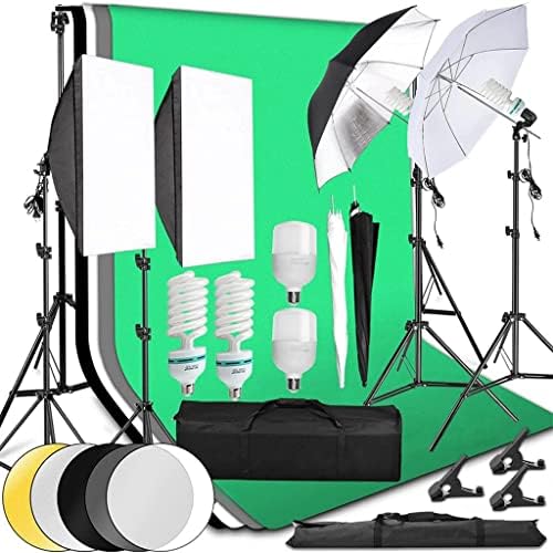 WETYG Fotó Stúdió LED Softbox Folyamatos Készlet 2x3M Háttér Keret 60cm Fényvisszaverő Tábla Esernyő 2M