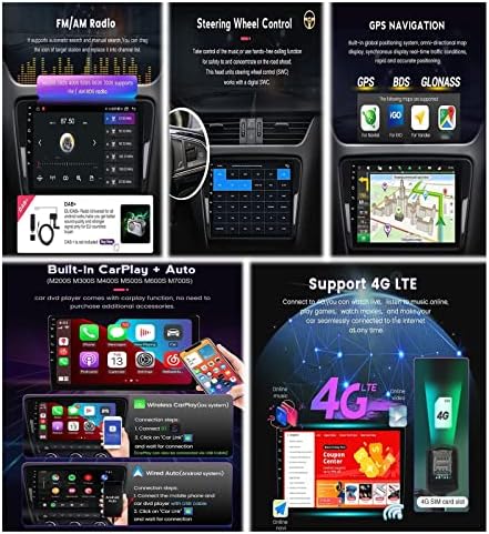 PLOKM 2 DIN Autós Hifi GPS Navigáció Android, 9 Inch Rádió WiFi Toyota Hiace 2013-2018 Suppot USB Autós
