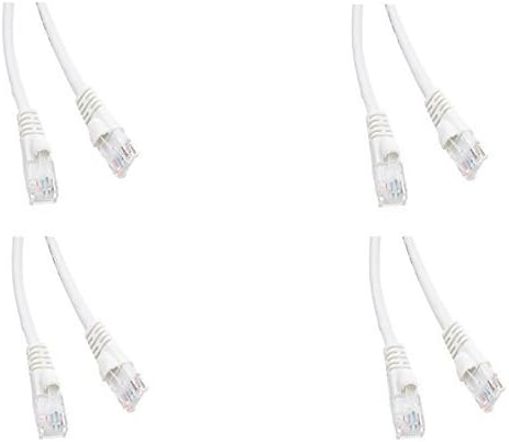 eDragon Cat5e Ethernet Patch Kábel, (20 Méter/6 Méter), Snagless/Öntött Csizma, Fehér, (4 / Csomag)