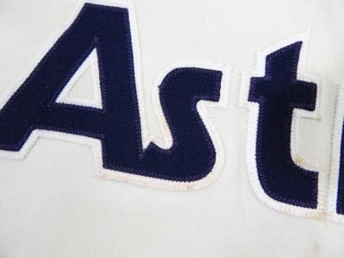 1986-89 Houston Astros Billy Hatcher 28 Játékban Használt Krém Jersey 42 DP23576 - Játék Használt MLB