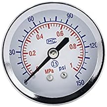 A levegő nyomásmérő 1.65 Tárcsázni, Középső-Hegy, 1/8 Férfi NPT Csatlakozás Mérete, 0-145 PSI (nyomásmérő-1/8)