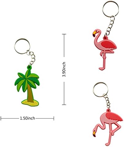 24 Pack Flamingo Keychains kulcstartó Dekoráció Luau Trópusi Hawaii Ananász Fél Javára Kellékek Ajándék