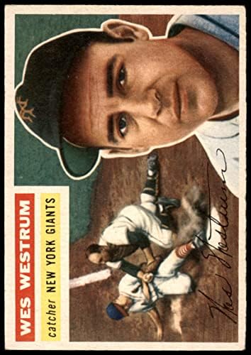 1956 Topps 156 GRY Wes Westrum New York Giants (Baseball Kártya) (Szürke Vissza) VG/EX Óriások