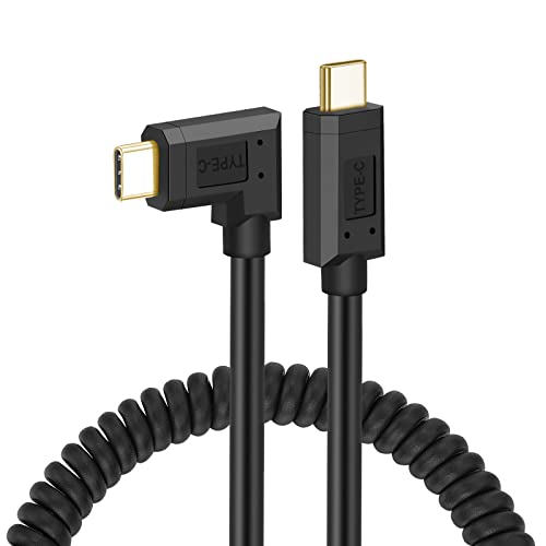 USB-C-USB C Spirál Kábel 4ft/ 1.2 m, USB C Típusú Kábel, 3A Gyors Töltő, USB 3.1 C Coild Tavaszi Spirál