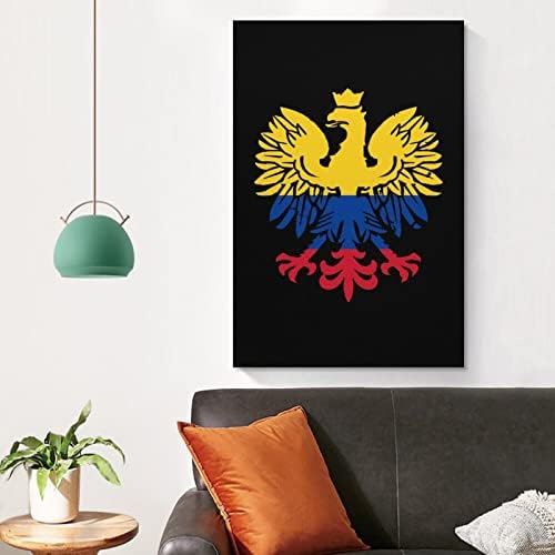 Kolumbia Zászló a lengyel Sas Nyomtatott Festmény Wall Art Modern Grafika Függőleges Lógó Képet a Hálószobában
