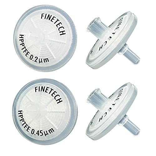 Hidrofil PTFE Fecskendő Szűrők 25mm Átmérőjű 0.22 µm pórusméret Laboratóriumi Szűrés által Finetech (Csomag
