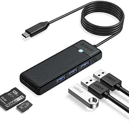 USB-C-Hub, ORICO USB Hub SD/TF Kártya Olvasó, 3 USB 3.0 Port USB Elosztó-USB Bővítő a Laptopot, Xbox,