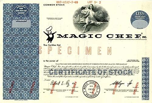 Magic Chef, Inc. - Raktáron Bizonyítvány