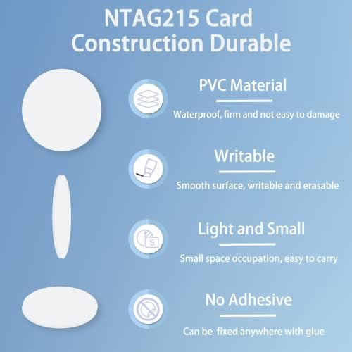 12DB BABIQT NFC Címkék NTAG215 Kártya, Újraírható NFC 215 Tag Kártya 30 mm Kompatibilis az Android, meg