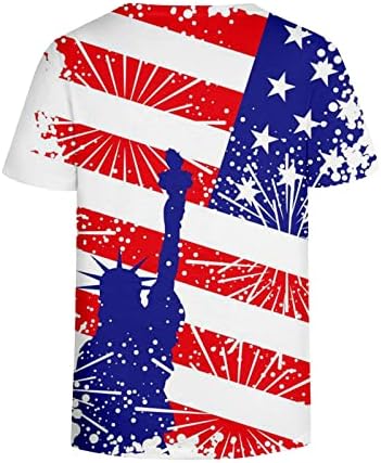 Amerikai Zászló Nyomtatott Tshirts a Nők, 2023 Hazafias Maximum július 4-Nyári Blúz, Rövid Ujjú, V Nyakú