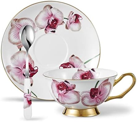 HOUKAI Phalaenopsis Minta Európai Stílusú porcelán Porcelán kávéscsésze Kiváló Minőségű Délutáni Tea Csésze